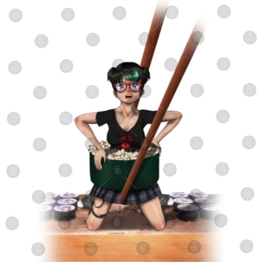 Anime Girl and Sushi Digital Files