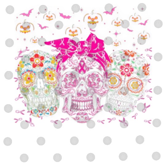 Sugar Skull In October We Wear Pink Breast Cancer Digital Files