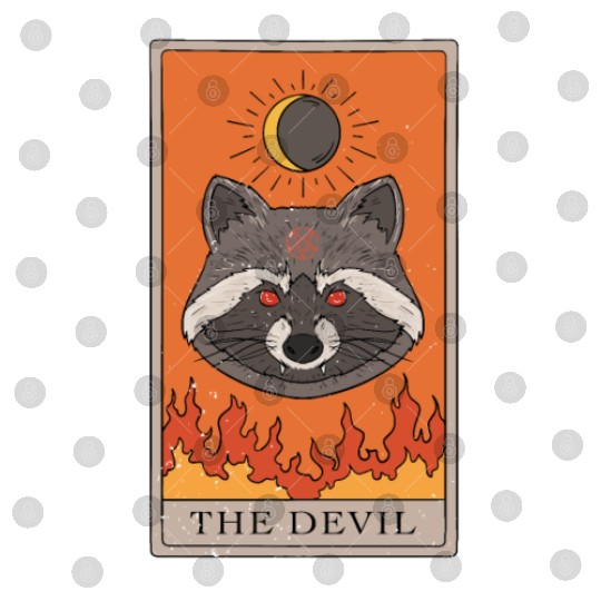 Raccoon Devil Tarot Card Reader Digital Files