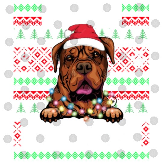 Bordeaux Great Dane Christmas Lights Dog Lovers Xm Digital Files