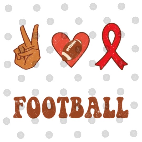 Peace Ribbon Week Awareness Yes FootBall Wear Red Digital Files