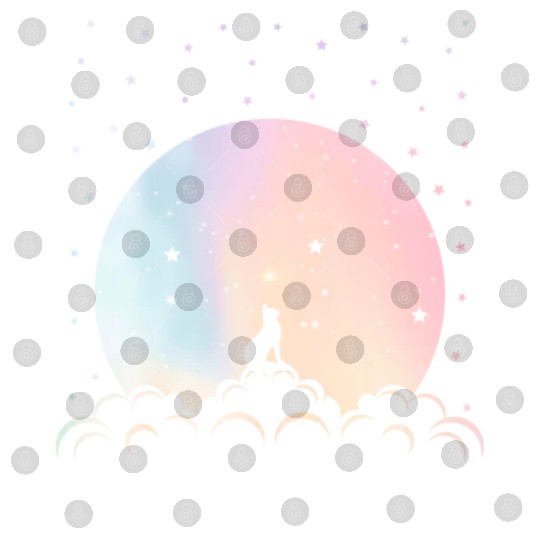 Cat Lover Kitten Moon Pastel Digital Files