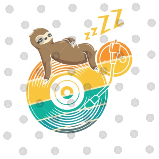 Music Vinyl LP Collection Cute Sleeping Sloth Digital Files