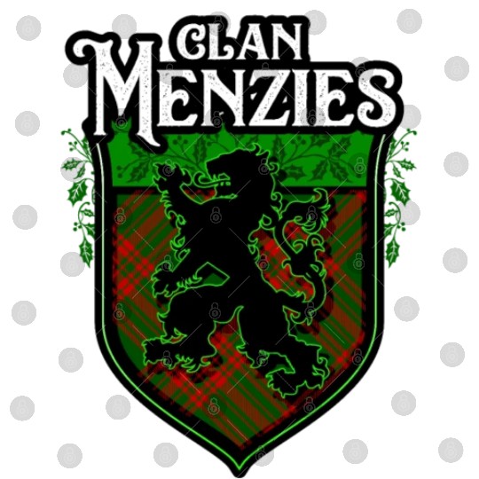Clan Menzies Scottish Tartan Rampant Lion Celtic Digital Files