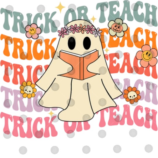 Groovy Trick or Teach Boo Ghost Pre-K Teacher Life Digital Files