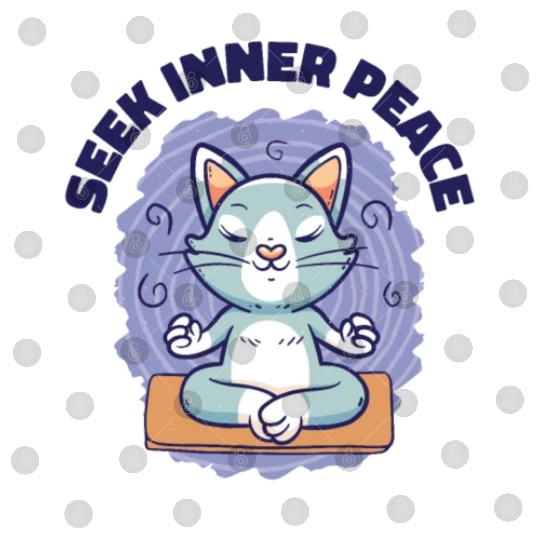 Serenity Cat Yoga Cat Owner Meditation Yoga Fan Digital Files