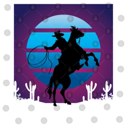 Synthwave Cowboy Rancher Gift Digital Files