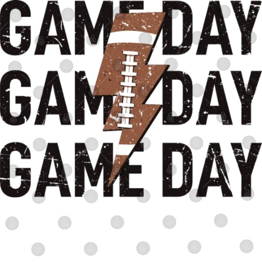 Game Day Football Distressed Lightning Bolt Digital Files