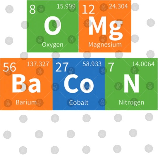OMG Bacon Science Periodic Table Digital Files