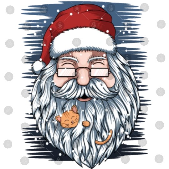 santa and kittens merry christmas Digital Files