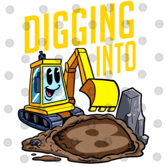 Excavator Driver Digging Into 8 Birthday Excavator Digital Files