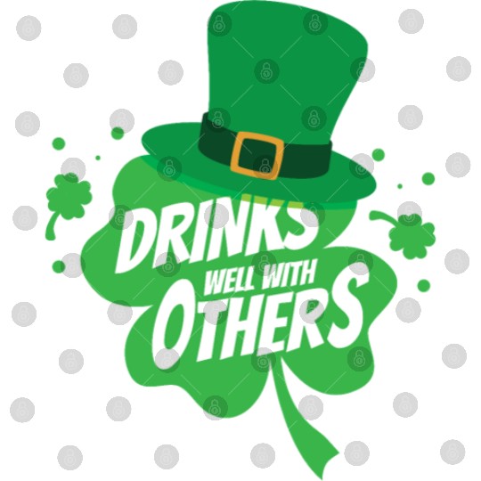 Drinks Well With Others Funny Sarcastic Clover Digital Files