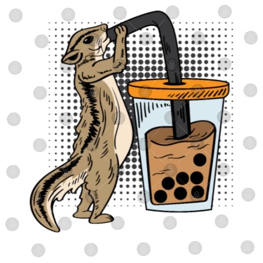 Squirrel Bubble Tea Drinker Gift Digital Files