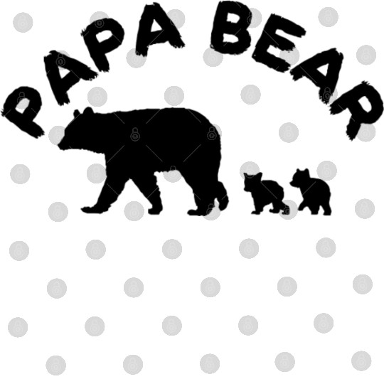 Papa Bear With 2 Two Cubs Dad Father Digital Files