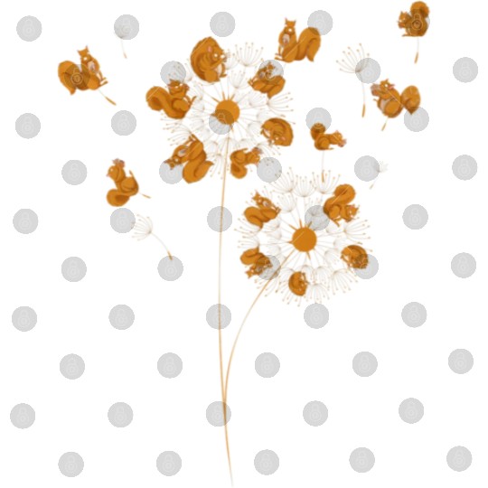 Squirrel Forest Nature Animal Funny Dandelion Digital Files