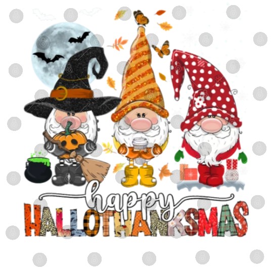 Happy Hallothanksmas Gnomes Lover Halloween Digital Files