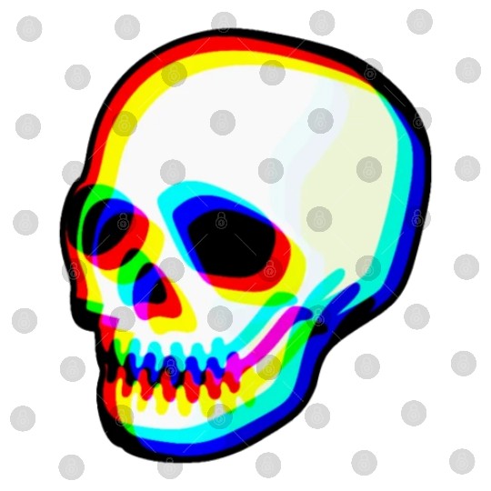 Modern Neon Skull Illustration Digital Files