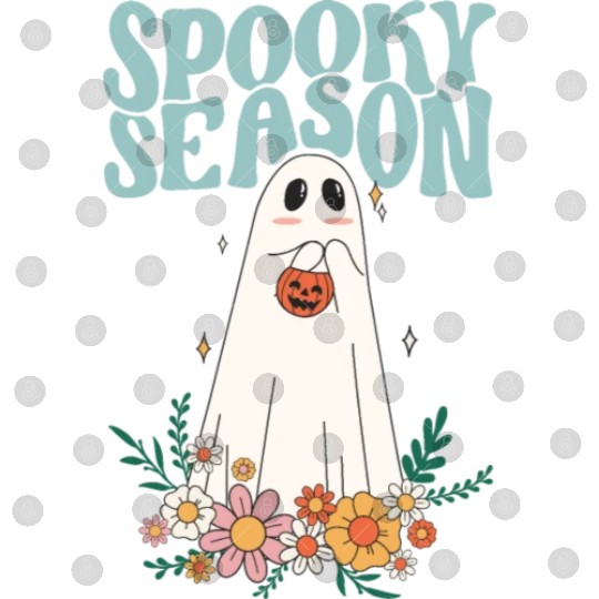 Funny Floral Ghost Halloween Spooky Season Digital Files