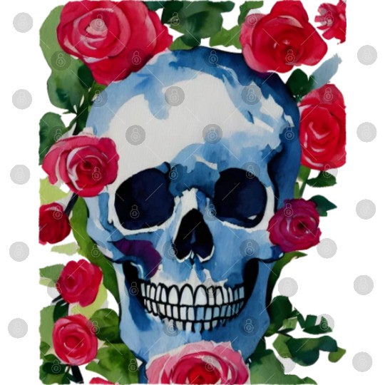 Skull and Roses - Garden Of Roses Digital Files