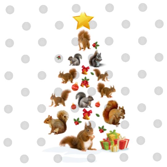 Squirrel Christmas Tree Squirrel Xmas Funny Gift Digital Files