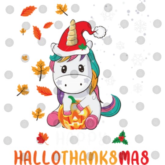 Unicorn Lover Halloween Happy Hallothanksmas Digital Files