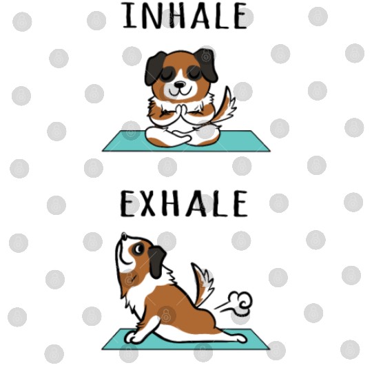 Yoga Inhale Exhale Saint Bernard Digital Files