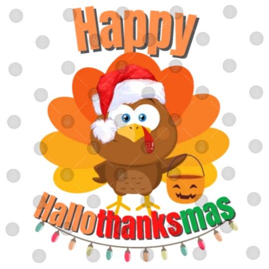 Happy Hallothanksmas Trick or Treat Santa Turkey Digital Files