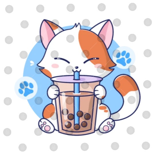 Cat Boba Tea Bubble Tea Kawaii Anime Japanese Neko Digital Files