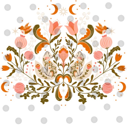 Little folks foxes in autumn night garden Digital Files