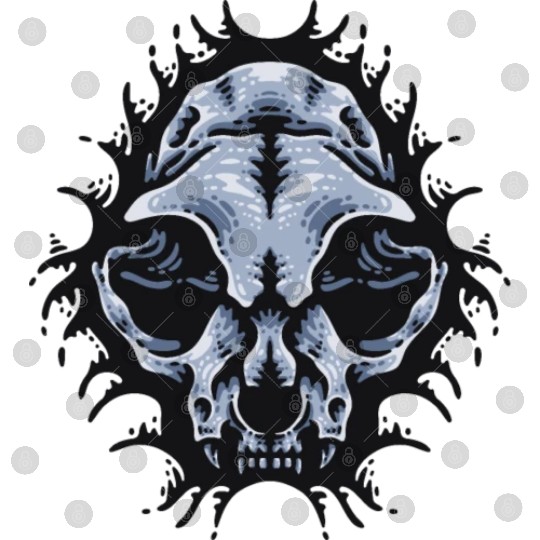 Cat Skull Bursting out gray scale oddities Digital Files