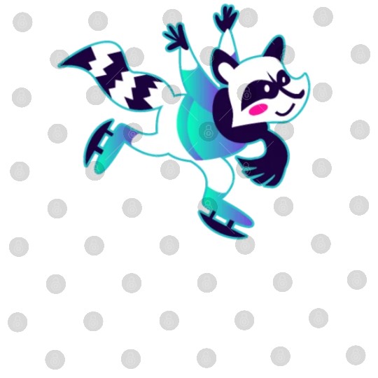 Raccoon ice fast running winter sports Digital Files