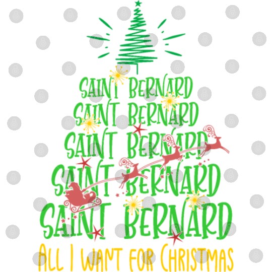 Saint Bernard Christmas Dog breed Christmas Tree Digital Files