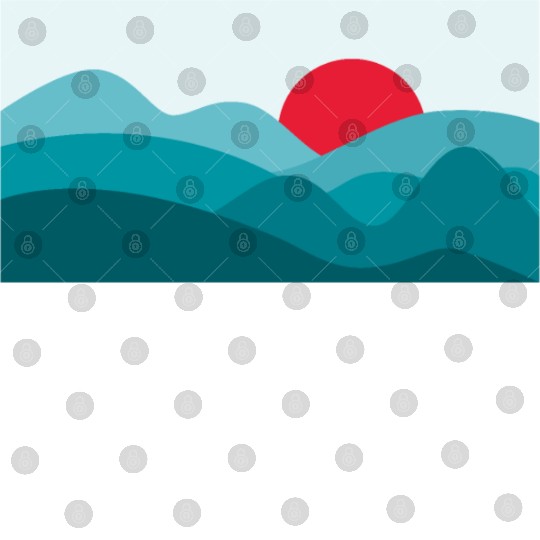 Minimalist Sun Teal Blue Digital Files