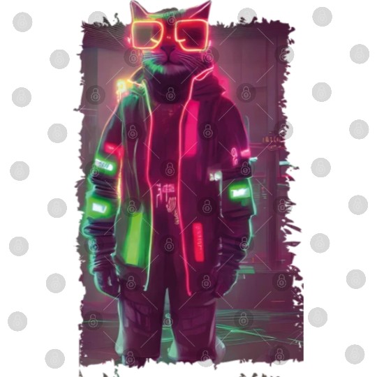 Cyberpunk Cat Digital Files