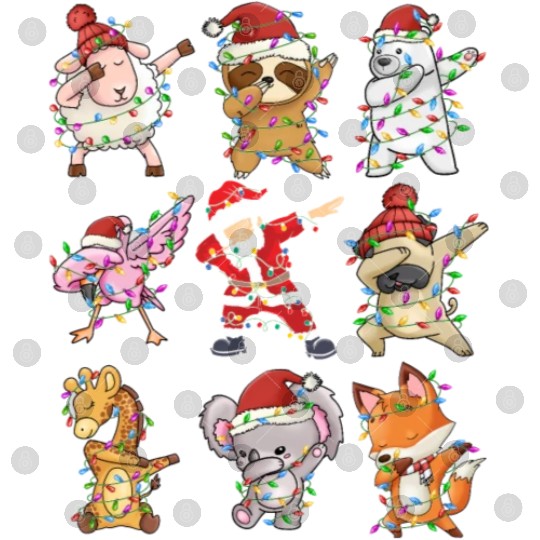 Dabbing Santa Animal Friends Christmas Kids Boys Digital Files
