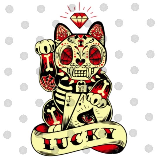 lucky cat Skull Candy Digital Files