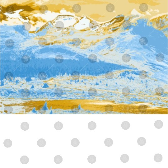 Golden Blue Mountain Lake Digital Files