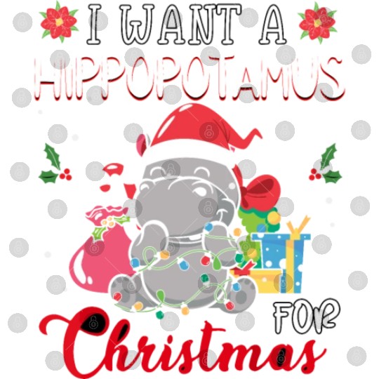 I Want A Hippopotamus For Christmas Xmas Hippo Paj Digital Files