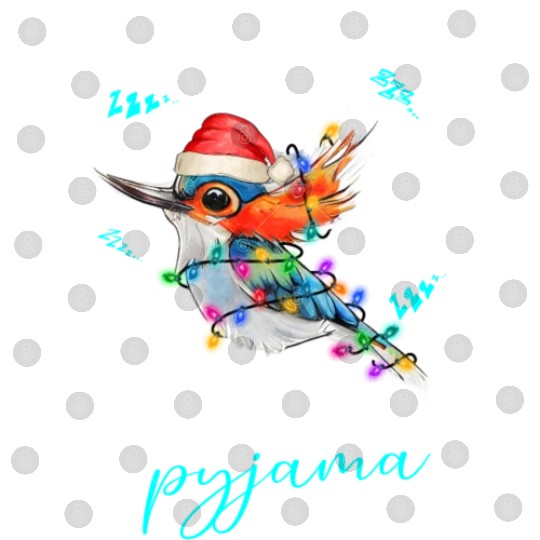 Winter Christmas Pyjama Hummingbird Digital Files