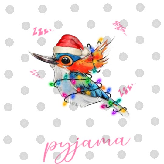 Winter Christmas Pyjama Hummingbird Digital Files