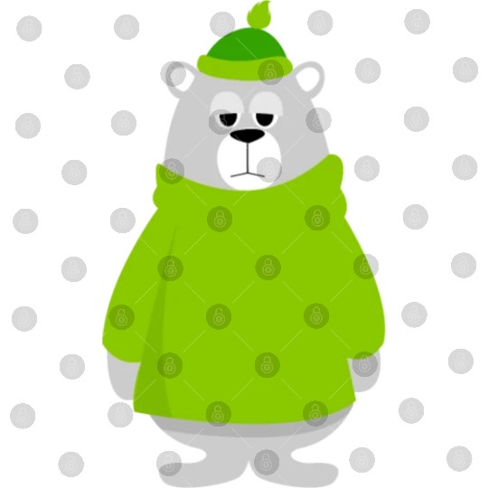 Green teddy bear lover Digital Files