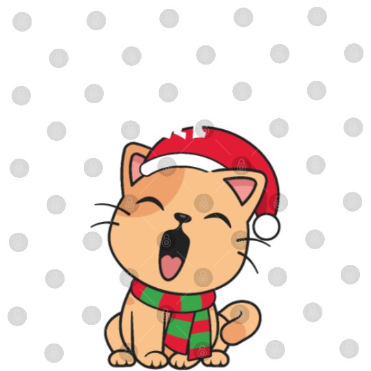Cute Christmas Cat Singing Fa la la la Song Digital Files