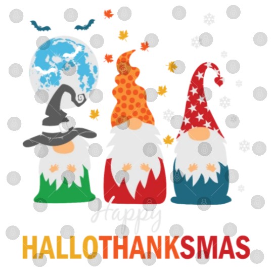 Happy Hallothanksmas Gnomes Lover Halloween Digital Files