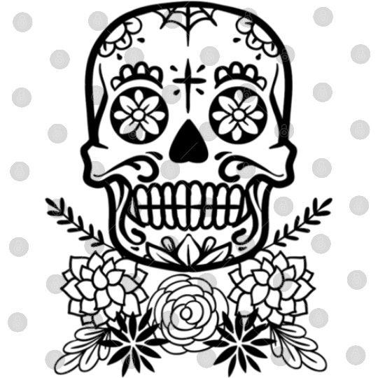 Sugar Skull And Flower | Digital Files For Day Of The Dead