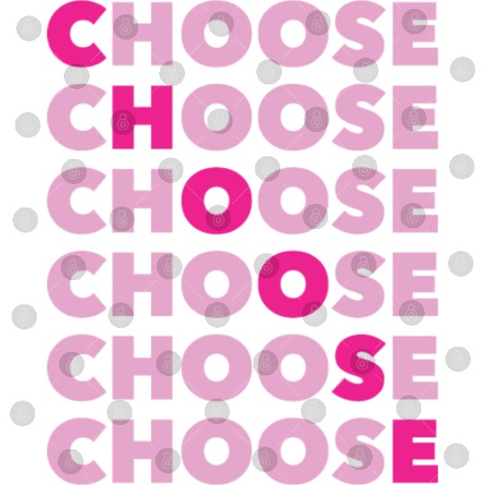 Choose Typography Pink Retro 80s 90s Vintage Digital Files