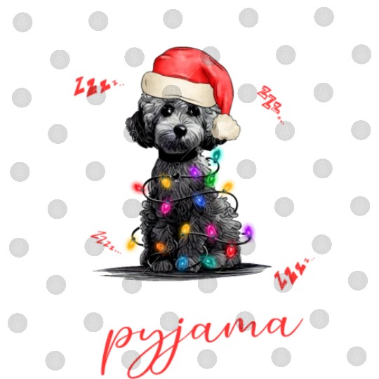 Winter Christmas Pyjama Poodle Digital Files