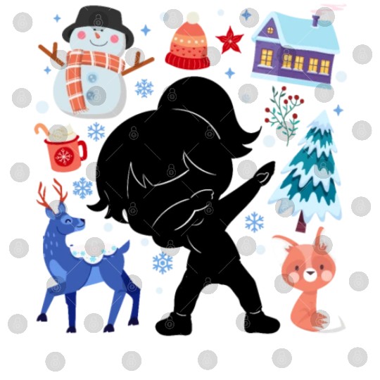 Silhouette Girl Snow Deer Winter Temperate Digital Files