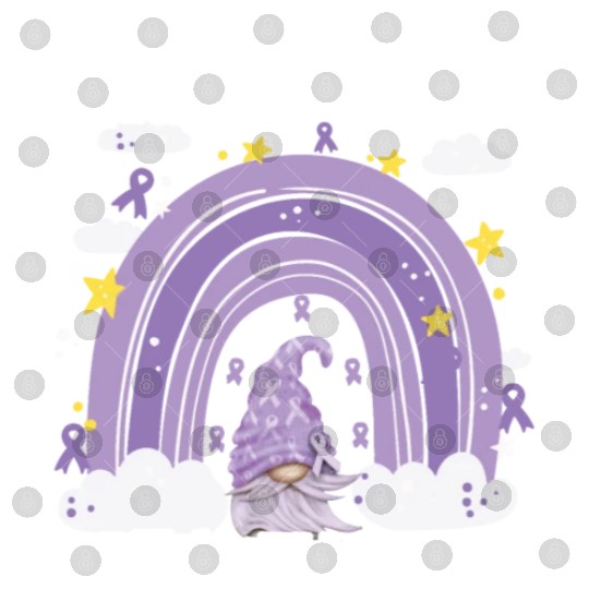 Gnome One Fights Alone Lavender Cancer Digital Files