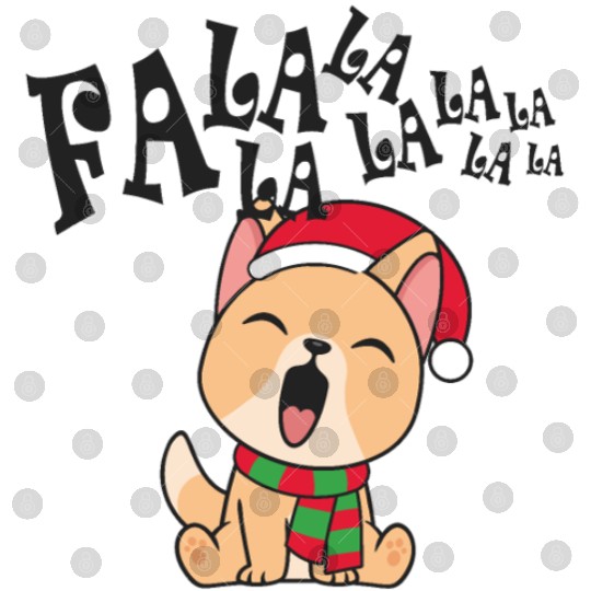 Cute Christmas Dog Singing Fa la la la Song Digital Files