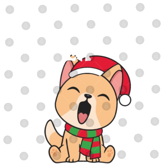 Cute Christmas Dog Singing Fa la la la Song Digital Files